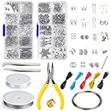 FEPITO Bijoux Faisant Kit Bijoux Trouvant Outils de Démarrage Kit avec Pinces et Étriers pour Fabrication de Bijoux Réparation BRICOLAGE Artisanat Fournitures