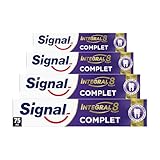 SIGNAL - Dentifrice Integral 8 Complet Effet Prébiotique - Protection Complète 3x plus efficace -96% d’ingrédients d’origine naturelle (lot de 4x75ml)