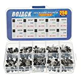 Bojack Assortiment de 250 transistors universels A1015 BC327 BC337 C1815 S8050 S8550 2N2222 2N2907 2N3904 2N3906 PNP NPN