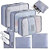 AiQInu Rangement Valise Lot de 7 Imperméable Organisateur de Voyage Packing Cubes Organiseur, sac à chaussures,Bagage Sacs