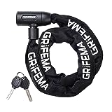 GRIFEMA GA1201-12, Chaîne Antivol Vélo 120 CM, Chaîne Cadenas Vélo pour Vélos, Motos, trotinette electrique, Portails, Noir