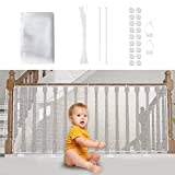 Filet de Sécurité pour Enfants, Bébé Filet de Protection pour Balcon et Escalier, 300Lx90H CM Robuste Réglable Clôture D'escalier Barriere de Securite en Maille pour Chat et Jouet, Blanc