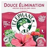 Elephant, Infusion Douce Elimination, Goût Reine des Prés, Hibiscus et Cassis, Ingrédients d'Origine 100% Naturelle, 20 Sachets Pyramid