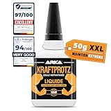 ARKA - KRAFTPROTZ liquide | 50 g | Superglue | Extra forte et universelle | Colle les métaux, le plastique, la pierre, le plastique, le bois, le verre, les tissus, le cuir, le caoutchouc, etc. |