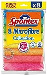 Spontex Microfibre Collection - Microfibres Multi-usages - 8 Chiffons de Nettoyage en Microfibre