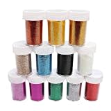 Poudre de Paillettes 12 pièces Paillettes pour Loisirs Creatifs pour Les Enfants et Adultes, Le Scrapbooking Masques décoratifs Cartes de voeux