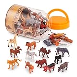 Terra by Battat - 60 pièces - Créatures Sauvages - Mini Figurines d'animaux réalistes - Lion, Hippopotame, Tigre, Ours et Autres Animaux de Safari - Jouets éducatifs pour Enfants, 3 Ans Plus