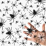 Koliphy 100 Pcs Fausses Araignées, 3 Tailles de Halloween Araignée Plastique Réaliste Araignée d'halloween Accessoire de Farce Jouet Araignée pour Fête d'halloween Décoration Intérieure et Extérieure