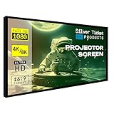 STR-169120 Silver Ticket 120" Diagonal 16:9 4K Ultra HD Ready HDTV (6 Piece Fixed Frame) Projector Screen White Material