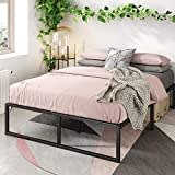 Zinus Lorelai Lit 140x190 cm - Cadre de lit Hauteur 36 cm avec rangement sous le lit - Cadre de lit plateforme en métal - Noir