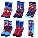 Marvel Spider-Man Chaussettes pour Garçon, Lot de 5 Chaussettes Classiques Spiderman, Taille EU 27/30