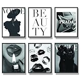 Winund set de 6 posters muraux 30x40 cm, SANS CADRE, décoration murale de chambre, tableaux, posters et arts décoratifs, affiche decoration murale, poster mural, noir et blanc