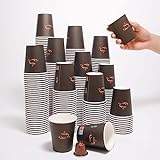 UniR 300 pcs Gobelets Jetables en Papier/Carton 7OZ - 200ML, Gobelet pour Café - Thé - Boissons chaudes et froides - Eau - Fabriqués en France (MARRON300)