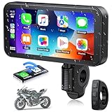 Lamto Écran Carplay sans Fil pour Moto, Portable CarPlay et Android Auto pour Moto,Écran Tactile Étanche IPS de 6,25 Pouces avec Bluetooth 5.0,Navigation/Siri/G00gle pour Les Motos