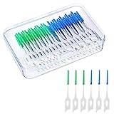 200 Pcs Brossettes Interdentaire, Brossette Dentaire Cure Dent Brossette Bâtonnet Interdentaire, Outil de Nettoyage de Dents pour Inter Dentaire Hygiène Interdentaire (Bleu, Vert)