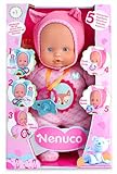 NENUCO, Poupon avec 5 fonctions sonores, modèle Rose, corps souple, 30 cm, Jouets pour enfants à partir de 12 mois, GIOCHI PREZIOSI, NEN01