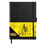 Idena 63143 - Carnet de croquis , A5, vierge, 80 feuilles, 110 g/m², couverture rigide en noir, 1 pièce