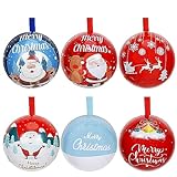 Belle Vous Ensemble de 6 Boules à Bonbons en Fer-Blanc pour Noël - Décorations à Suspendre pour Sucreries en Forme de Boules De Noël - Ornements à Remplir pour la Déco & Cadeaux de Fêtes