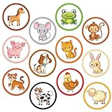 24 Pièces Autocollants Apprentissage de la Propreté, 12 Styles Autocollants Pot Cible Toilette Changent Couleur Cochon, Chien, Chat Autocollants Siège Pot Réutilisables Animaux pour Enfants