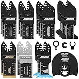 27 Pcs Lame Scie Oscillante, Universelle Outil Multifonction Saw Blades Accessoires Kit, Lame Outil Multifonction, pour Fein Multimaster, Ryobi, Milwaukee, Bosch, Dremel, Dewalt, Rockwell, Makita