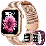 Montre Connectée Femme Sport Smartwatch - Appel Bluetooth 1.83" HD Étanche Écran Tactile Bracelet Connectee avec Podometre Moniteur de Sommeil Fréquence Cardiaque Fitness Tracker pour Android iOS(or)