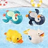 LinStyle Jouets de Bain 4 Pièce, Jeux de Bain pour Enfants 1 2 3 4 Ans, Jouets Flottants, Jeux d'eau,Jouet Bebe Salle de Bain/Baignoire/Piscine/Douche, Jouet Cadeau pour Garcon Fille