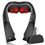 ALLJOY Masseur Cervical, Massage Dos et Cou Épaules avec Chauffage,Appareil de Massage Shiatsu Électrique avec Sac de Rangement,3D-rotation Vitesse Réglable, Cadeaux pour Meres Papa Femme Homme,Noir