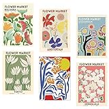 LIMITADA 6 Pcs Affiche Fleurs Vintage en Toile Poster Aesthetic Vintage 30 * 21cm Affiches Decoration Murale Poster Floral Affiche Murale Vintage Affiche Rétro Flower Market pour Déco Chambre Salon