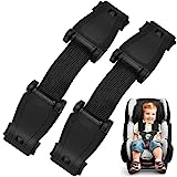 2pcs Chest Clip Ceinture de Sécurité Voiture Enfant, Pince Harnais Siège Auto, Réglable Sangle de Poitrine, Pratique et Sécuritaire pour Poussette et Sièges Auto (Noir, 13,5 * 3 cm)