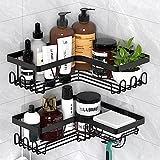 Kegii Etagere Douche Sans Percage, Etagere Rangement,Accessoire Salle De Bain Noir