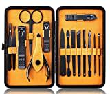 Kit Manucre Pedicure Coupe Ongle Professionnel Coupe Cuticule, 15pcs Trousse Manucure Femme Hommes Pedicure Set avec Exquis La Boîte by Keiby Citom (Jaune)