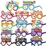 DPKOW 28pcs Anniversaire Fête Lunettes en Papier, Drôles Photobooth Accessoires pour Anniversaire, Colorés Lunettes de Fête d'Anniversaire pour Enfants Adultes Anniversaire Photo Props Accessoires