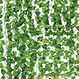 Newaner Lierre Artificiel Guirlande Chambre, 12 Pièces 26.4m Faux Lierre, Lieres Artificielles Decoration pour Cuisine, Patio, Balançoire, Mariage, Bureau, Fête, Noël, Décoration d'halloween, Vert