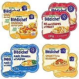 Blédina - Blédichef - 8 petits plats pour bébé - Repas midi - Dès 12 Mois - 4 recettes - Pack de 8