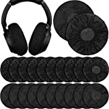 100 Pièces Oreillettes et Coussinets, Écouteurs Couvre, Protection de Coussinets d'oreille, Housses d'Écouteurs Extensibles en Tissu Non Tissé, pour Plupart des Écouteurs d'oreille, Casque Jeu (Noir)