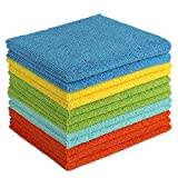 AIDEA Lot de 12 Chiffons de Nettoyage en Microfibre, Torchons Lavette Microfibre Ménage Plus Doux, Plus Absorbants, Non Pelucheux, pour Maison, Cuisine, Voiture, Cenêtres e Vitre 30 x 30cm